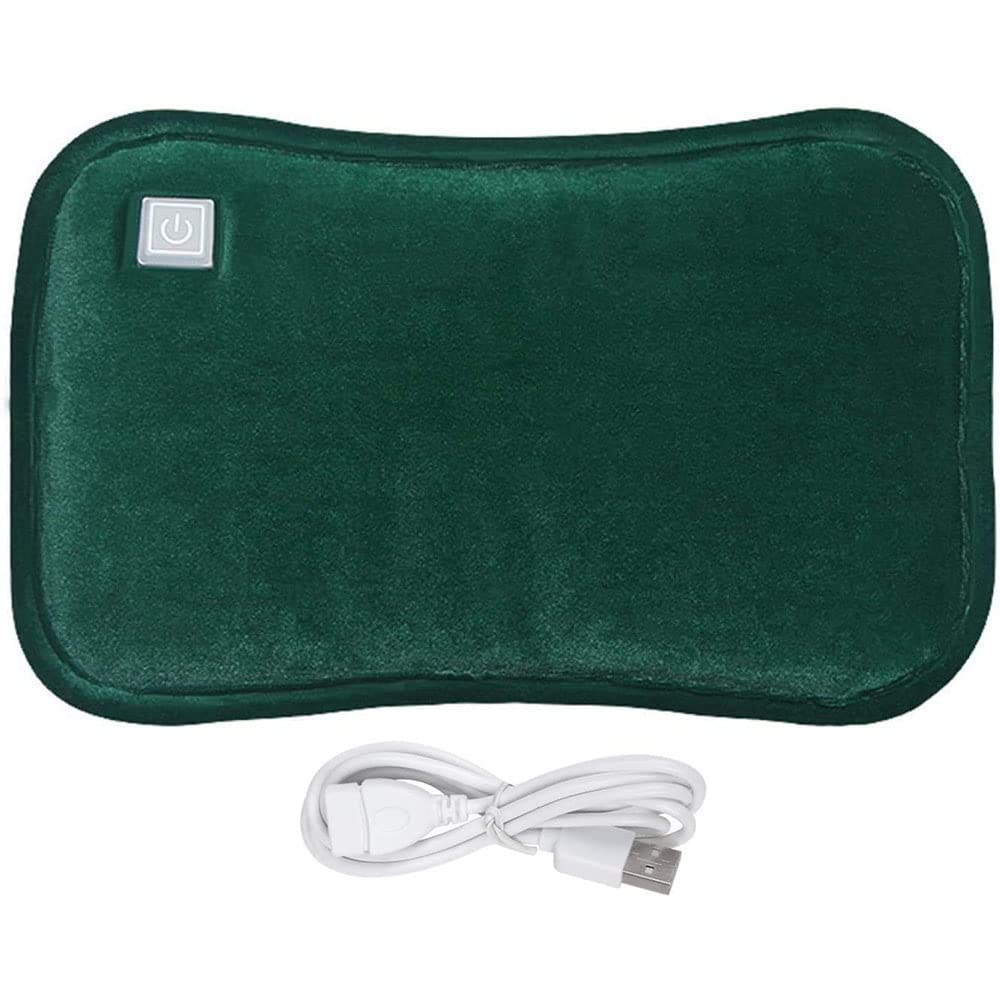 Rechargeable Hot Water Bottle Portable Electric USB Hot Water Bag with Plush Cover Winter Hand & Feet Warmer Hot Water Pouch for Menstrual Cramps or Muscle Aches & Back Pains Xmas Gifts