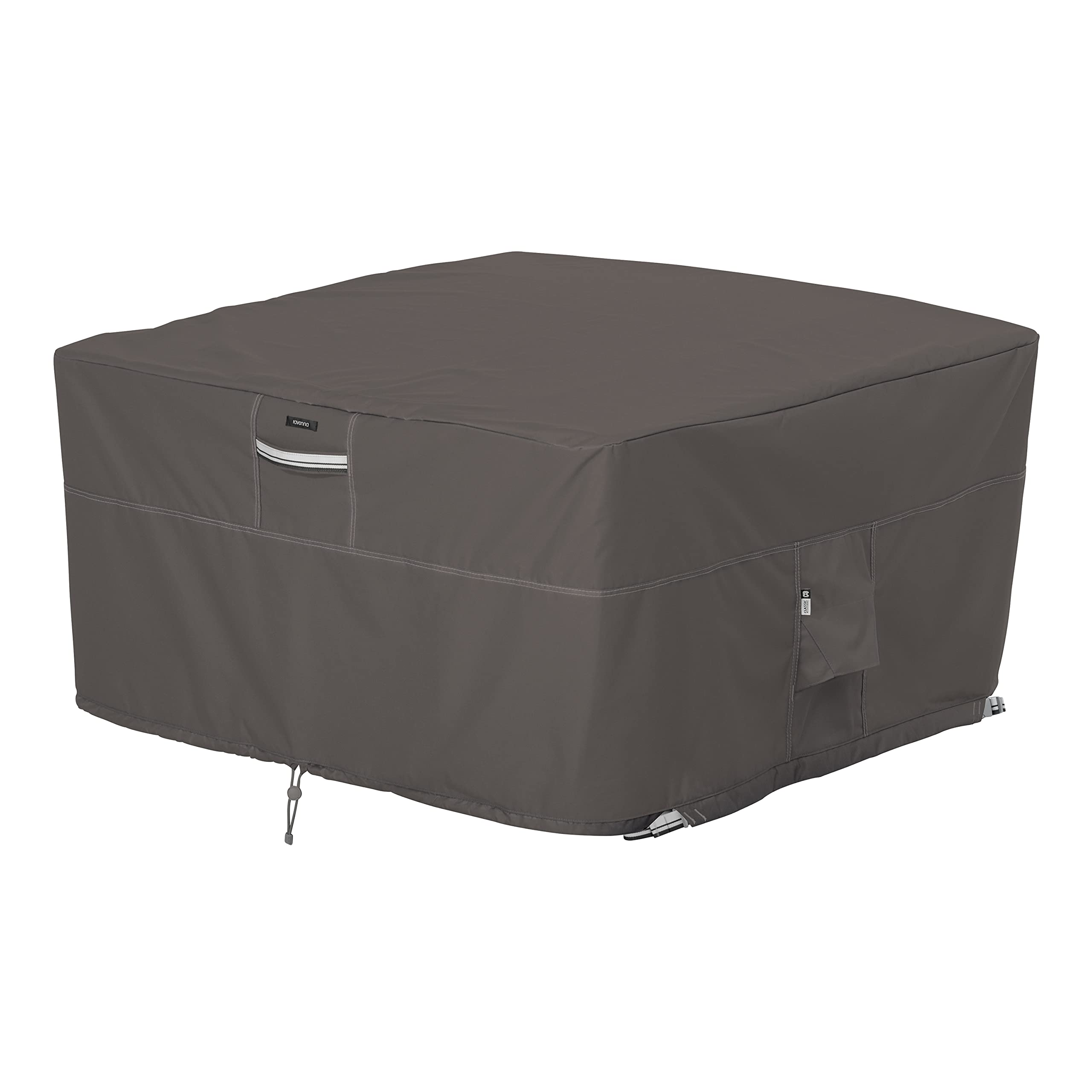 Classic Accessories 55-417-015101-EC Ravenna Square Fire Pit Table Cover Premium Outdoor Cover with Durable and Water Resistant Fabric, Taupe, 42-Inch