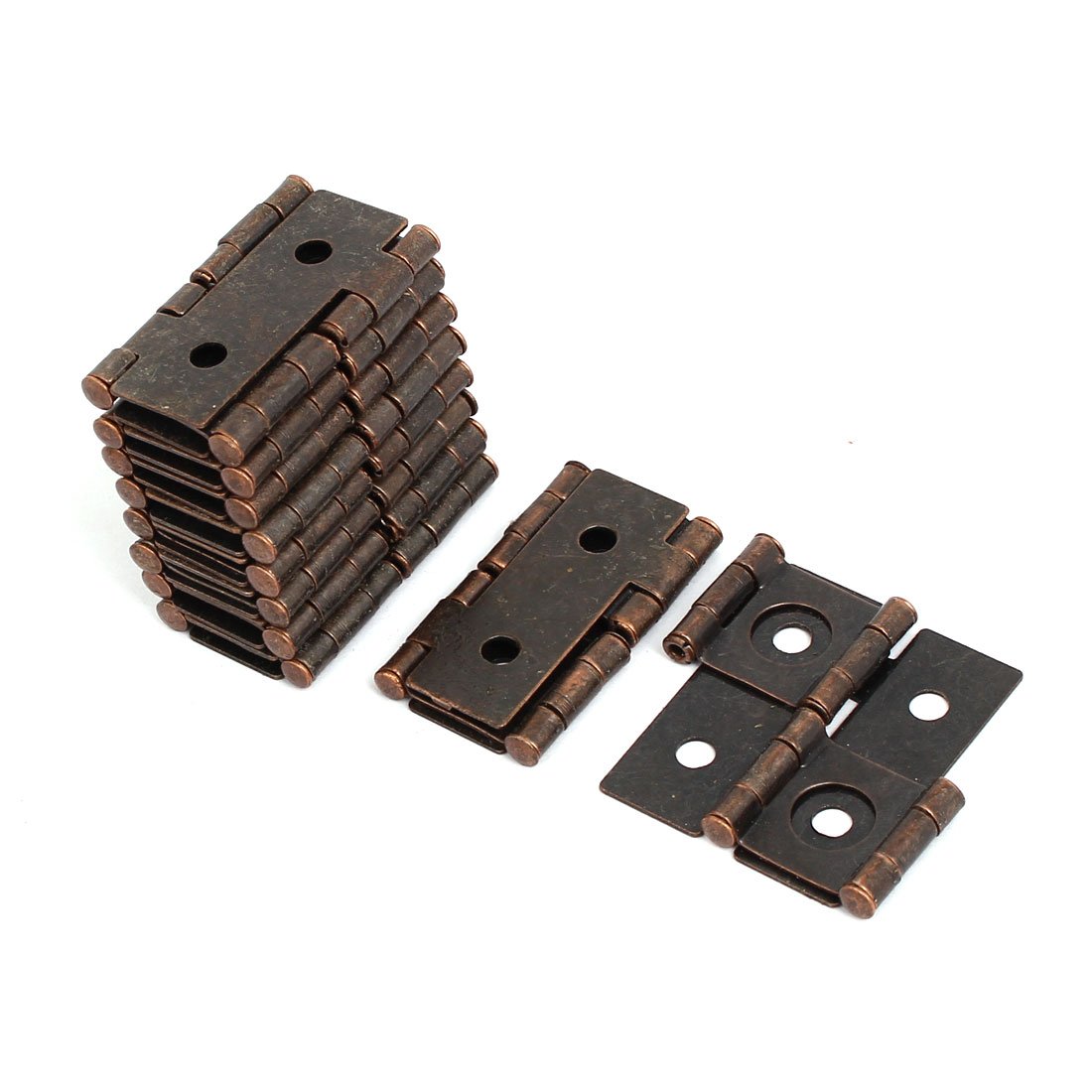 Sourcingmap 47mmx45mmx5mm Antique Style Double Acting Folding Screen Hinge Copper Tone 10pcs