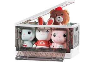 Anysig Closet Organizers and Storage - Stackable Collapsible Storage Bins 7.2 Gal, Storage Bins with Lids and Wheels: Foldable Box Storage Containers for Home, Dorm Room Essentials