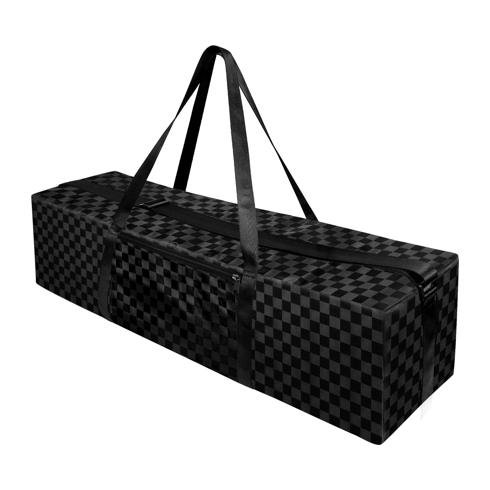 Bruwaa Yoga Bag for Mats & Accessories, Adjustable Strap, Full-Zip Waterproof Oxford Cloth with 2 Pockets, Extra Wide Plaid