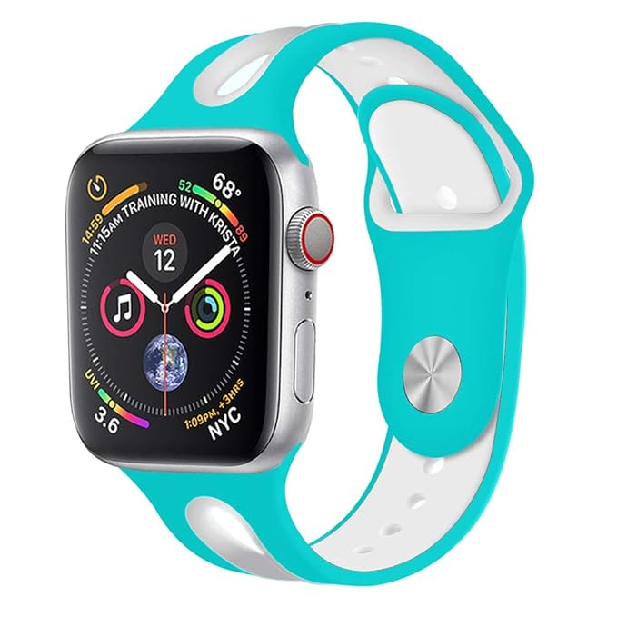 QIjinlook Armband-Armbandarmband, Kompatibel für Apple Watch für iWatch Series 4 40MM, Sport-Design-Style-Mode mit Perfekter Passform, Zweifarbiges Muster Silikon Design Verschleißfest