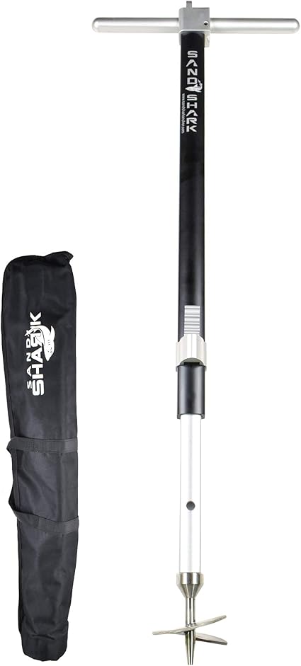 Amazon Com Ultimate Large Boat Sand Anchor By Sandshark Adjustable Folds Up For Compact Storage Screw Auger Design Holds Protects Boats And Pontoons Secures In Shallow Water Beach Sandbar W Case