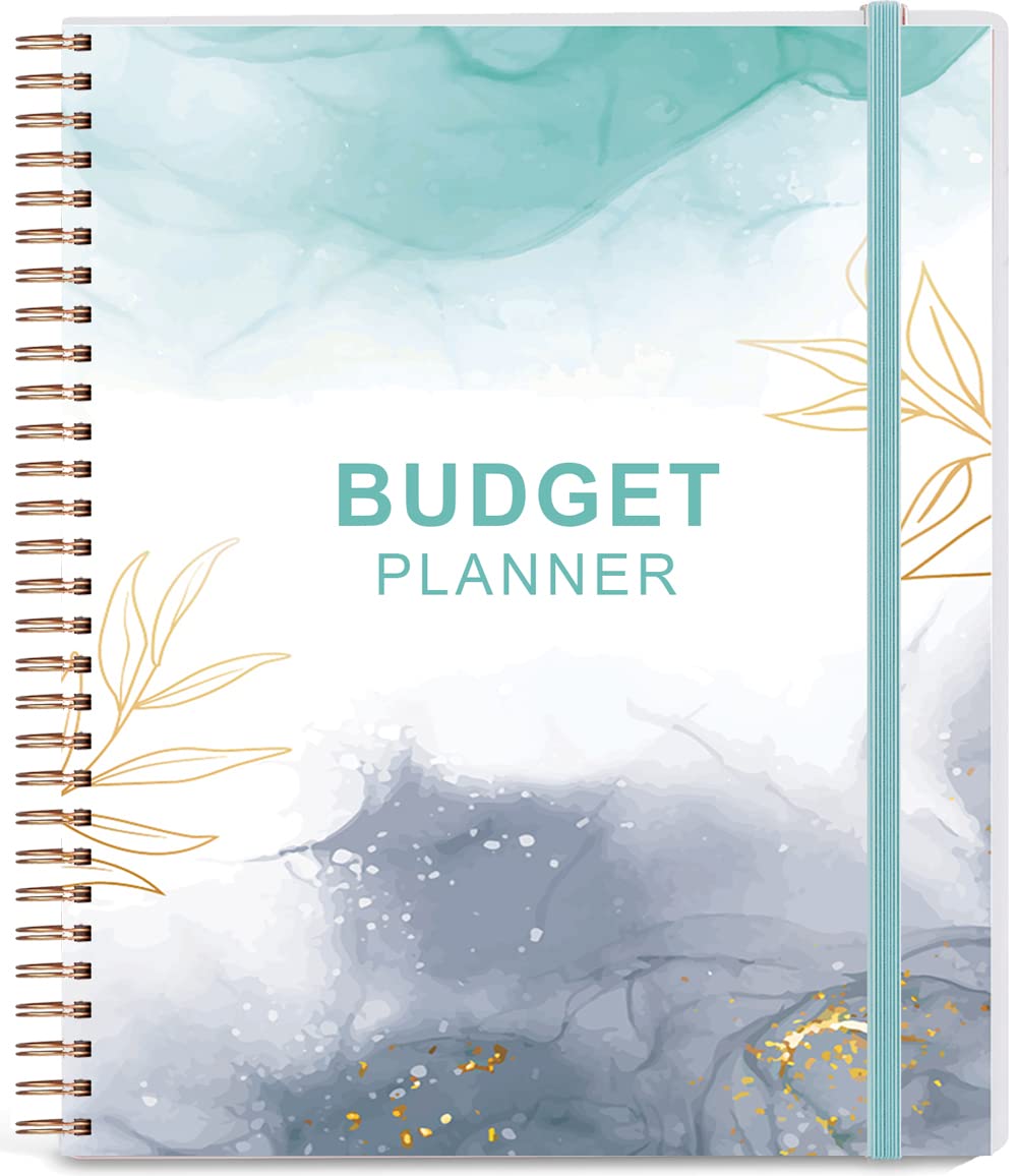 Budget Planner - Monthly Bill Organizer with Pockets. Expense Tracker Notebook, Budgeting Journal and Financial Planner Budget Book to Control Your Money, PP Cover, 21 x 24.5 cm, Teal Watercolor โ image 1