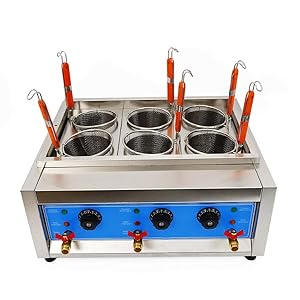 Munsinn Electric Pasta Cooker Noodles Cooker Electric Pasta Cooking Machine 6 Holes with Noodle Filter 110V