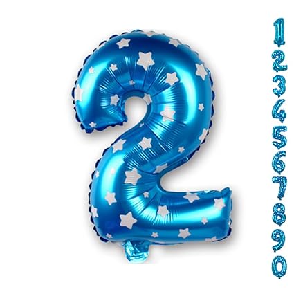 Deago Folienballon Zahlen Blau Ca 40cm Zahlenballon Fur