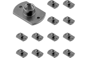 Swpeet 15Pcs M6 Black T-Shaped Weld Nuts Kit, Tab Base UNC Carbon Steel Machine Screw, Welding Hood Fasteners 2 Projection Ideal for Furniture Vehicles Caster and Industry Machine