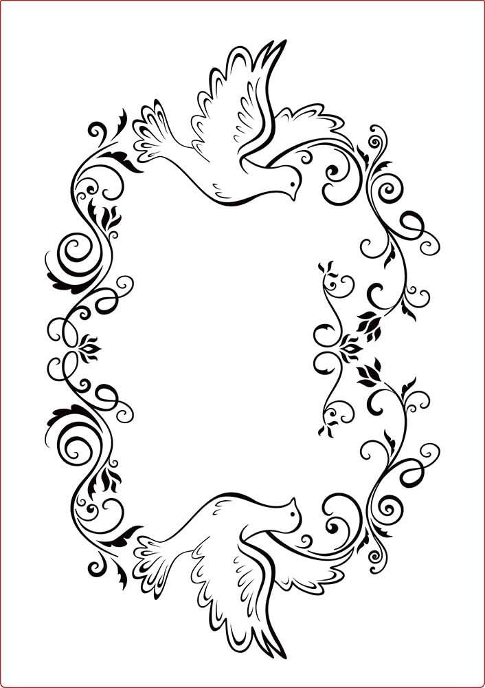 Vaessen Creative Darice Frame Pigeons Embossing Template, Transparent, A4