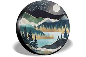 SISKI Mountains Nature Scenery Spare Tire Cover Star Lake Landscape Wheel Protectors Weatherproof Wheel Covers Universal Fit for Trailer Rv SUV Truck Camper Travel Trailers14