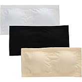 ZEILINGERY 3Pack Girls Strapless Bandeau Bra，Seamless Girls Training Bras for Teens，Sports Tube Top Bra