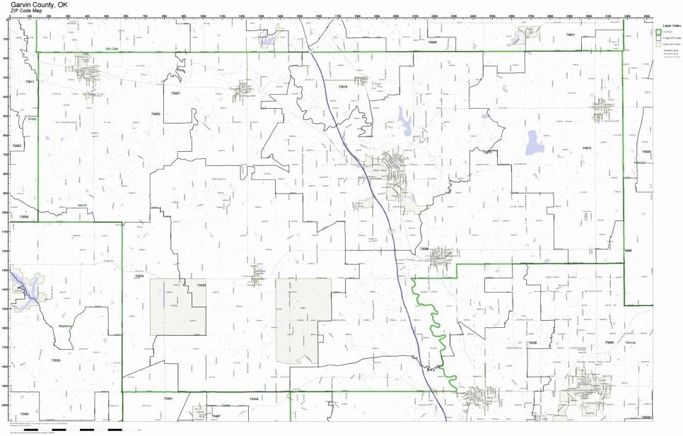 Amazon.com: Garvin County, Oklahoma OK ZIP Code Map Not Laminated: Home