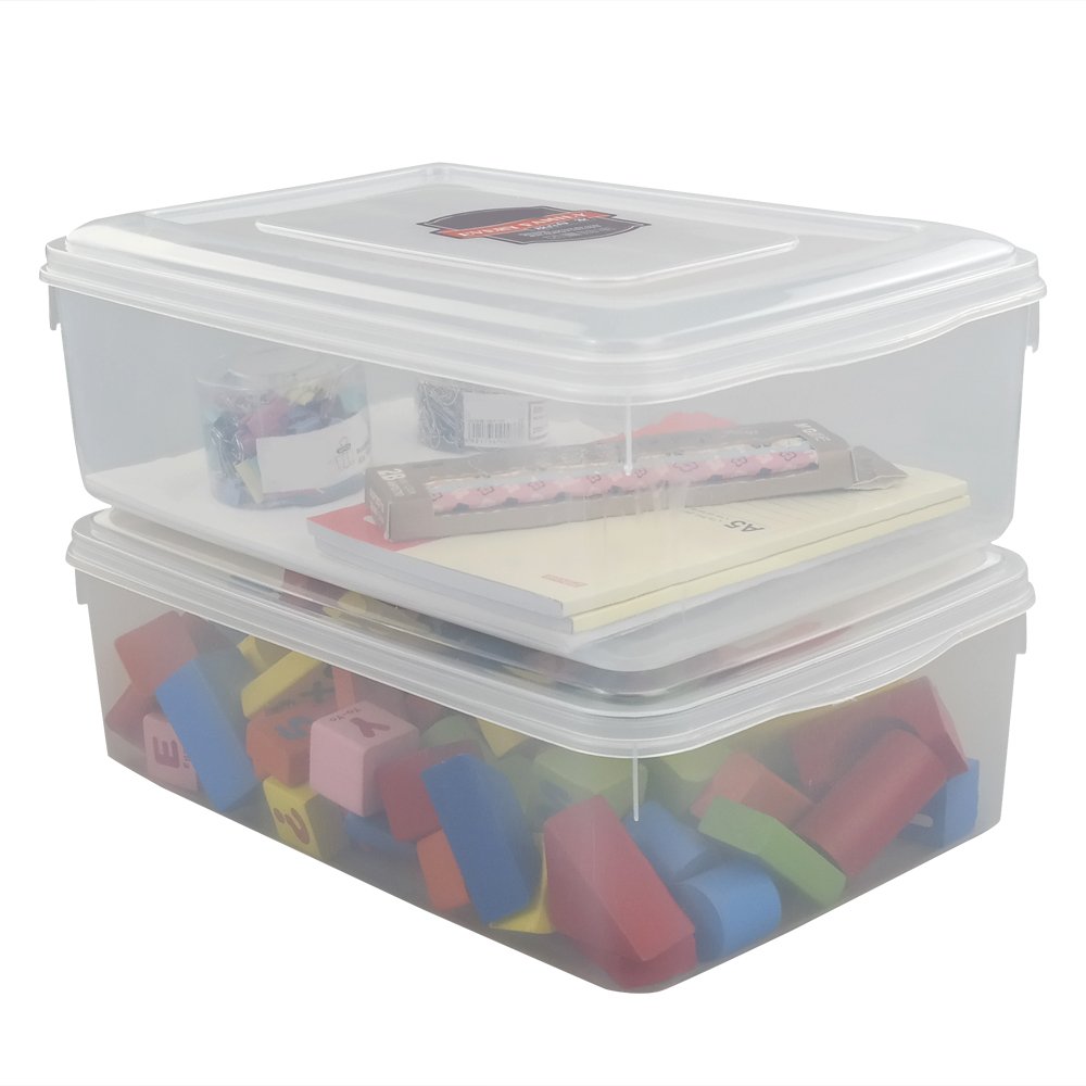 Photo 1 of *MINOR DAMAGE*
Pekky 11 Quart Plastic Toys Storage Containers with Lid, Clear Bin Set of 2