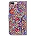 Bcov iPhone 8 Plus Case,iPhone 7 Plus Case,Bfun Packing Bright Paisley Pattern Card Slot Wallet Leather Cover Case for iPhone 7 Plus/iPhone 8 Plus