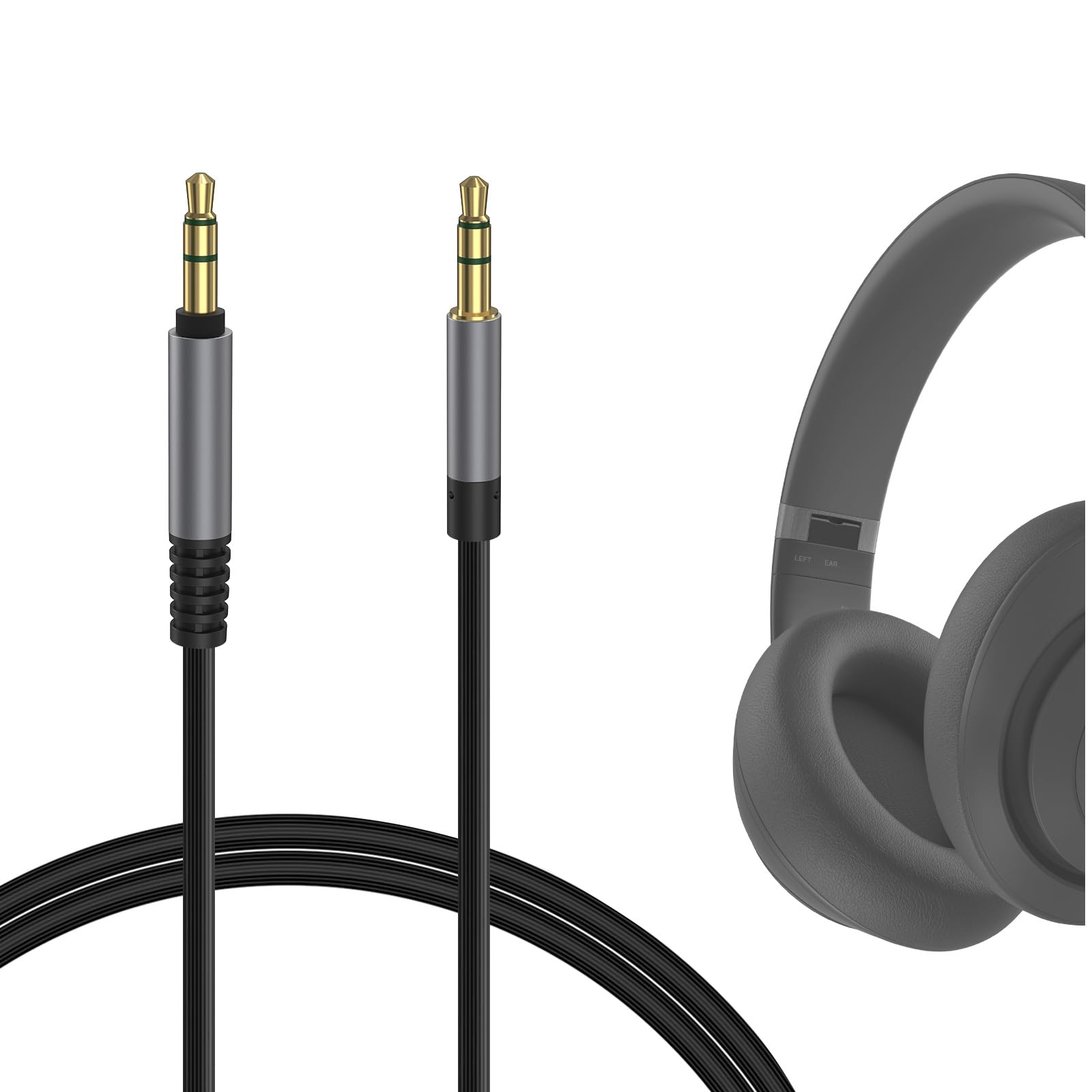 GEEKRIA Audio Cable Compatible with Beats Studio Pro/3/2, Solo 4/3/2, Pro, Mixr Headphones, 3.5mm Replacement Stereo Cord (4ft/1.2m)