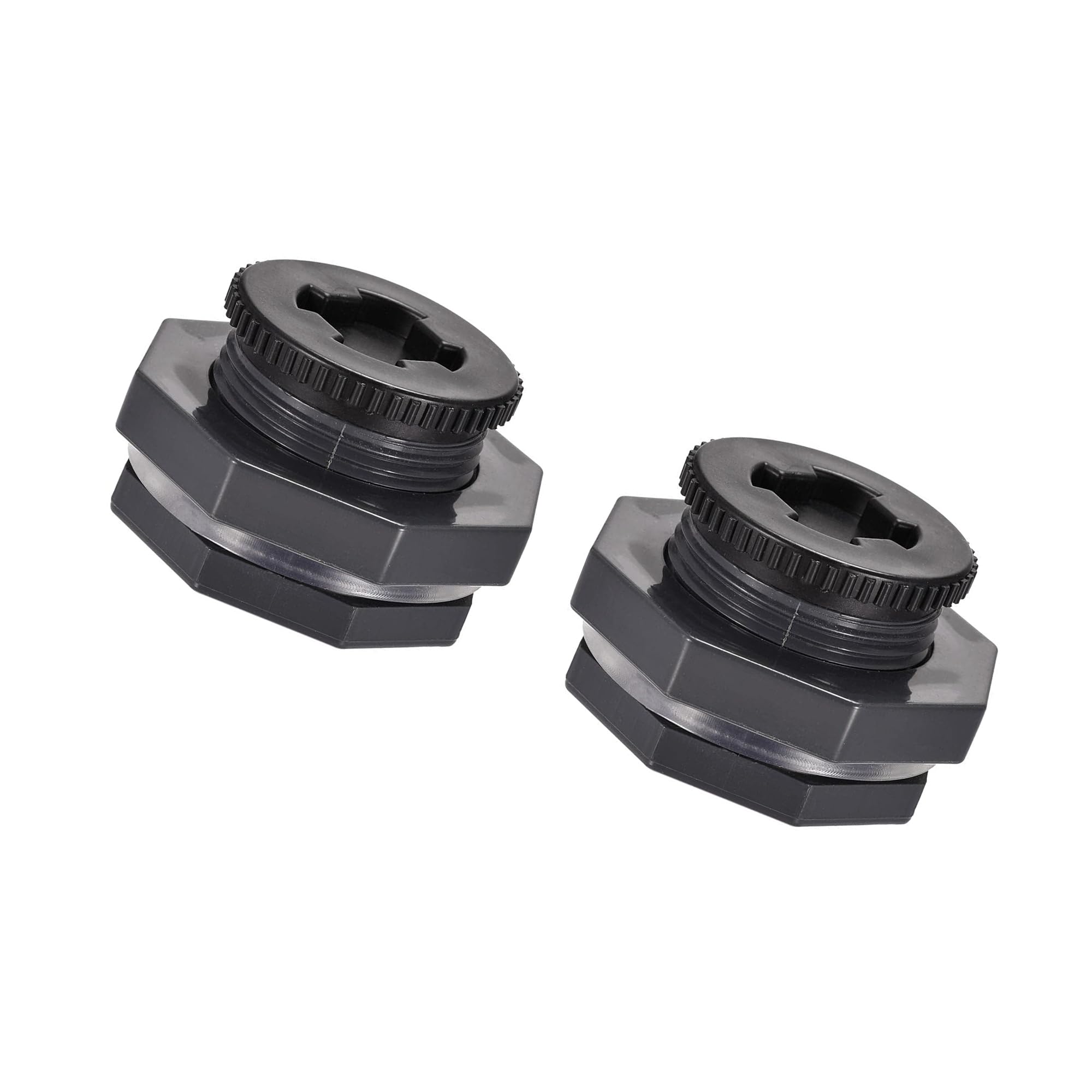 Unifizz PVC Bulkhead Tank Adapter with Plug Fitting G1 Thread for Rain Barrels Water Tank Aquariums Ponds 3 Set