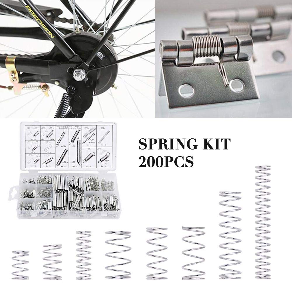 Gobesty Compression and Extension Spring Assortment, 200 Pieces In a Set, Metal Tension Spring Set, Assorted Small Compression Springs, Galvanized Spring Set for Tools, Equipment (20 Sizes) - Image 5