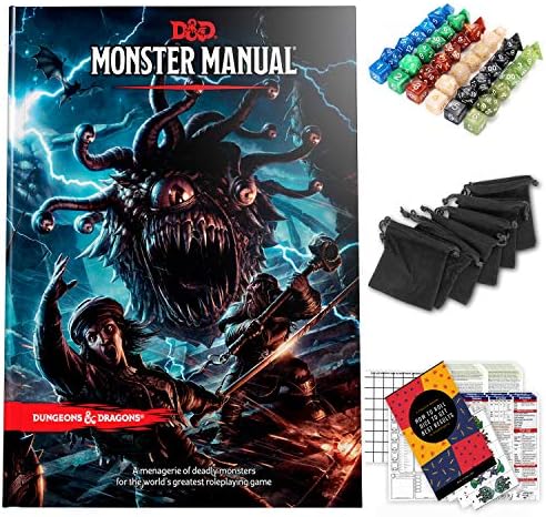 Monster Manual Dungeons and Dragons 5th Edition with DND Dice and ...