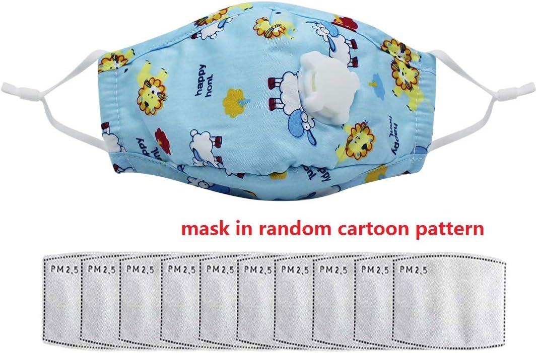 mossty Children Washable,Cotton Reusable,Blue CARTOON RANDOM
