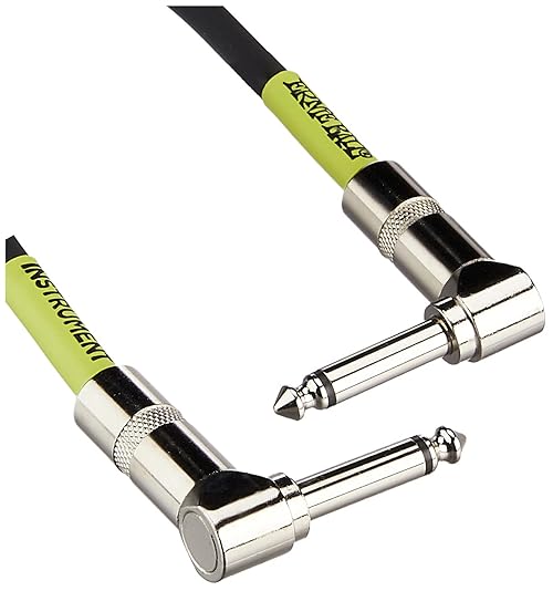 Ernie Ball Patch Cable 3-Pack, Angle/Angle, 1ft, Black (P06075), 12 inch