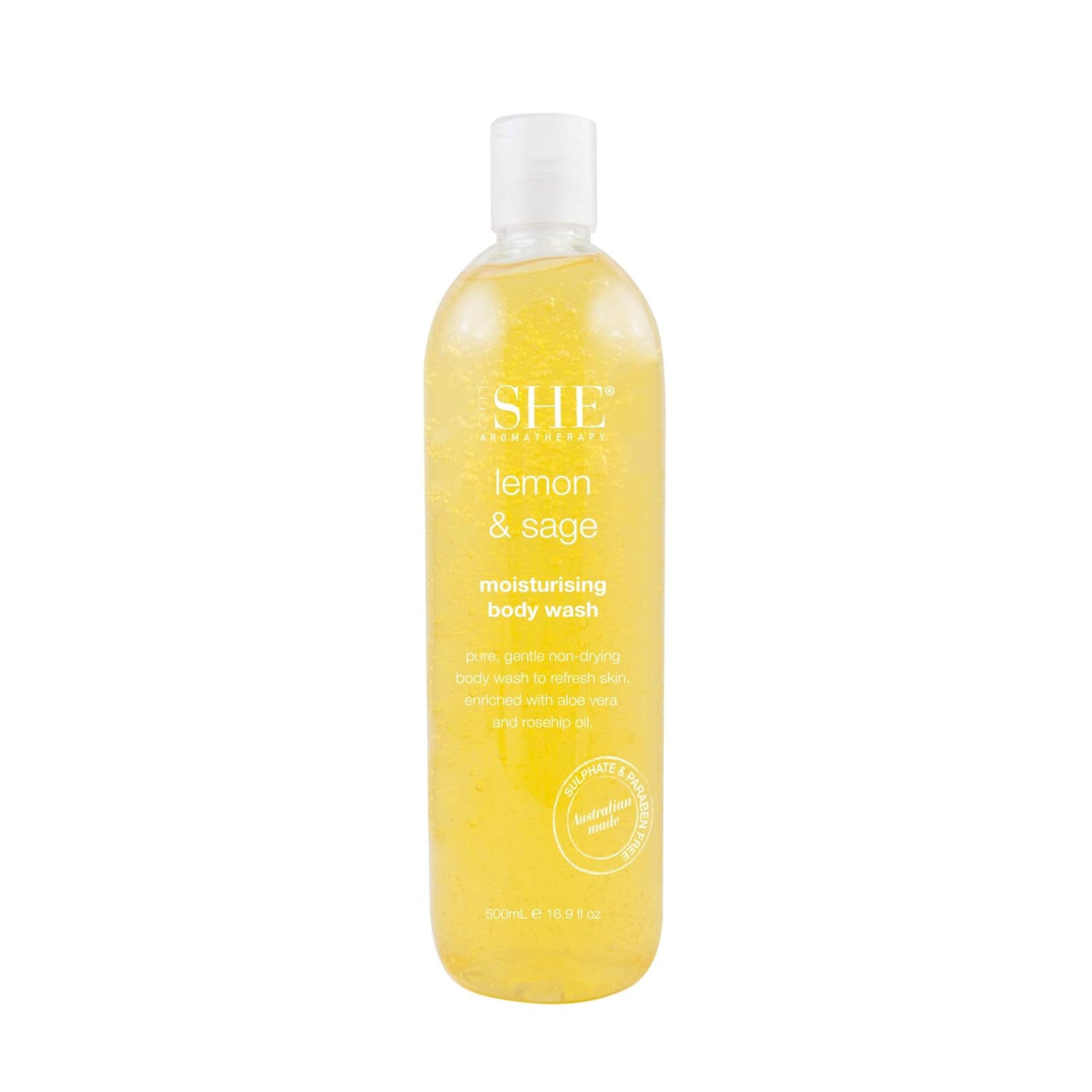 om SHE Aromatherapy Moisturizing Rosehip Oil Body Wash Ocean Mist : Beauty