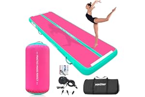 VOFiTNY Inflatable Gymnastics Air mat Tumbling Track with Air Barrel Octagon Mat with Pump for Home/Gym