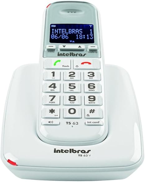 Telefone sem Fio Digital, Intelbras, TS 63 V, Branco