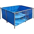 PVC KOI Aquarium Tank, Temporary Fish Tank with Clear Viewing Panel, KOI/Goldfish Pond with 304SS Frame & Drain Valve(47.3" L*31.5" W*23.6" H, About 135Gal Water Capacity)