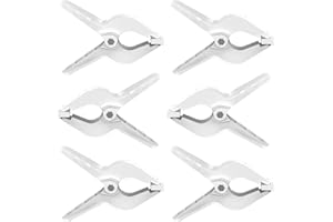 LS LIMO STUDIO LIMOSTUDIO LimoStudio (6 pcs) 4.5 inch White Spring Clamps for Studio, Canvas, Muslin, Paper, Backdrop, Background, Wood Work, Strong Clamping Clip & Flexible Movable Teeth, Comfortable Grip, AGG3355