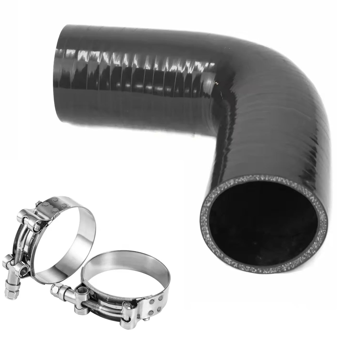 Photo 1 of YSIL 4" 90 Degree Elbow Silicone Coupler Hose 4-Ply Reinforced Turbo Intercooler Intake Piping with T-Bolt Clamps 5MM Thickness
