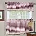 GoodGram Buffalo Check Plaid Gingham Custom Fit Farmhouse Window Valances - Assorted Colors (Burgundy)