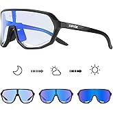 KAPVOE Photochromic Cycling Glasses for Men Women Mountain Bike Sunglasses Sports Goggles UV Protection K63