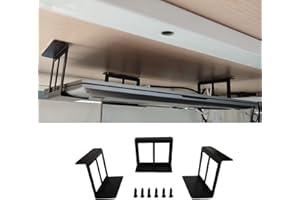 PIAOLGYI Under Desk Laptop Holder Mount with Screw,Bracket Devices Upto 2.7" Under Desk Mount for PS4,Xbox Series S,Xbox One S,Cable box,Laptop & More（3 Pcs）