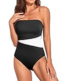 Holipick Women Black White Strapless Bandeau One