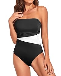 Holipick Women Black White One Piece Swimsuits