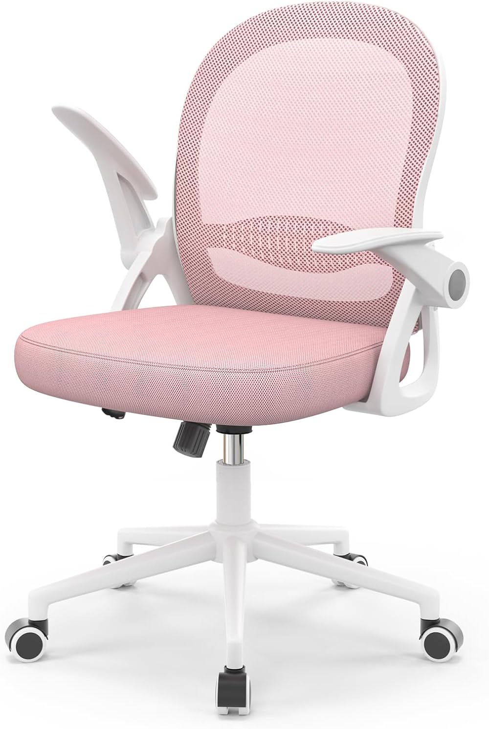 nasPaluro Pink Ergonomic Office Chair Mesh Back Flip Armrests Lumbar Support