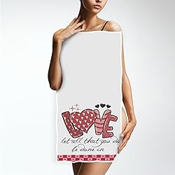 Pfrewn Rustic Love Heart Hand Towels Romantic Pink