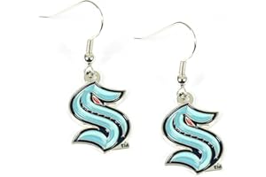 Aminco NHL Seattle Kraken NHL Seattle Kraken Logo Dangler Earrings, Team Color, One Size