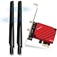 PCIe WiFi 6E AX210 Network Card BT5.3 AX5400Mbps Wireless Desktop PC Gaming WiFi Adapter 802.11ax Tri-Band High Speed Heat Sink Support MU-MIMO, OFDMA, Low Latency, Only Windows 11, 10 Compatible