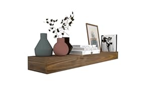 XWNE Fireplace Mantel,48 inch Rustic Wood Floating Mantel Shelves for Electric Fireplaces,Solid Wood Farmhouse Mantle for Over Fireplace(Black Walnut, 48Wx8Dx4.25H)