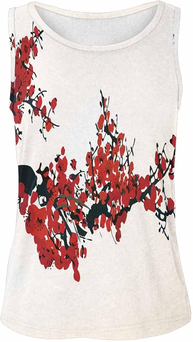 InterestPrint Graphic Design Tank Tops for Women T-Shirt Workout