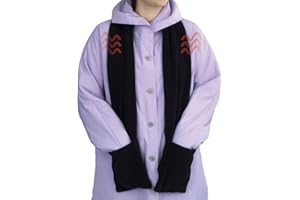 Bits and Pieces - Heated Microfleece Scarf, Battery-operated - Generous 66" Long, Black, Large