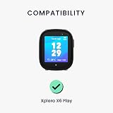 kwmobile TPU Silicone Watch Strap Set for Xplora X6 Play Small Black Dark Blue view 6