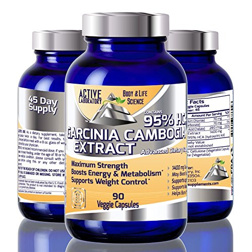 Garcinia Cambogia Extract 95% HCA - 1400mg of HCA per serving- #1 on AMZ -45 Day Supply - Most Effective Natural Weight Loss Supplement - Burn Fat - Carb Blocker - 100% Guaranteed By Active Laboratory Garcinia Cambogia Extract 95% HCA - 1400mg of HCA per serving- #1 on AMZ -45 Day Supply - Most Effective Natural Weight Loss Supplement - Burn Fat - Carb Blocker - 100% Guaranteed By Active Laboratory