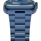 iiteeology Lightweight Stainless Steel Band Designed for Apple Watch Ultra 3 & Ultra 2, Series 1-11, 46mm, 45mm, 44mm, 42mm, Replacement iWatch Bands for Men & Women,Blue