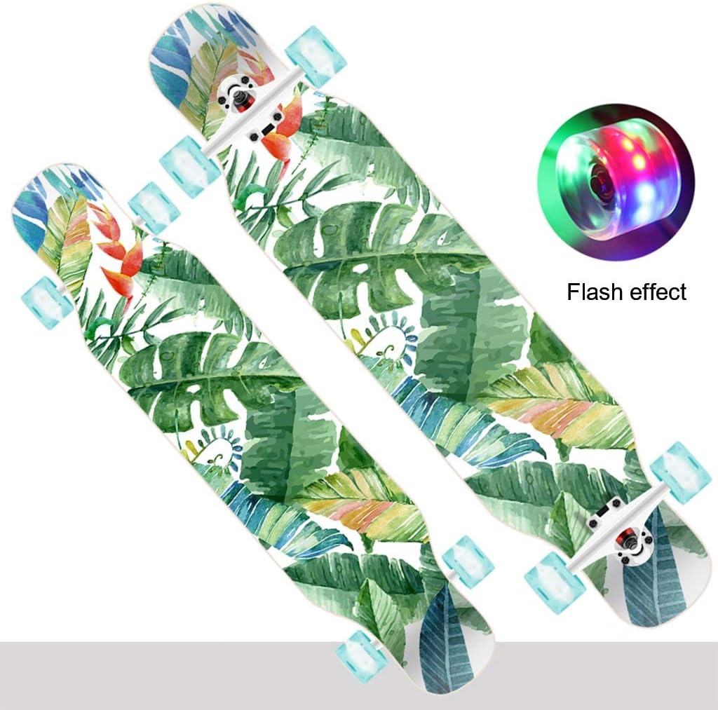 Skateboards, Longboard Skateboard Complete Cruiser, 42x10 Inch Skateboard 9 Layer Maple Deck For Adults,Teens, And Kids Beginners,long Board Complete Drop Down Through Deck Professional Longboard