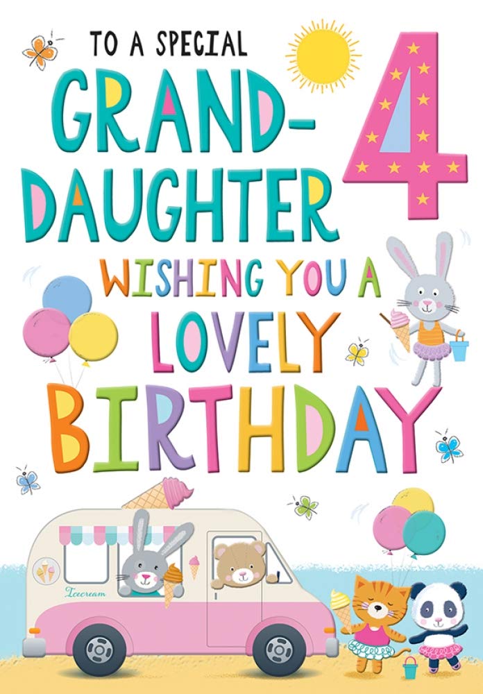Regal Publishing Juvenile Birthday Card Age 4 Granddaughter - 9 x 6 inches,White