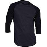 DREAM USA Men's Casual 3/4 Sleeve Baseball Tshirt Raglan Jersey Shirt