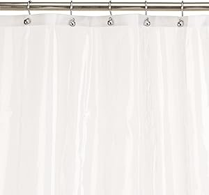 Carnation Home Fashions 10-Gauge PEVA 72 by 72-Inch Shower Curtain Liner, Standard, Super Clear