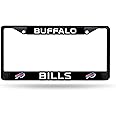Rico Industries NFL Football Primary Black Chrome Frame with Plastic Inserts 12" x 6" Car/Truck Auto Accessory