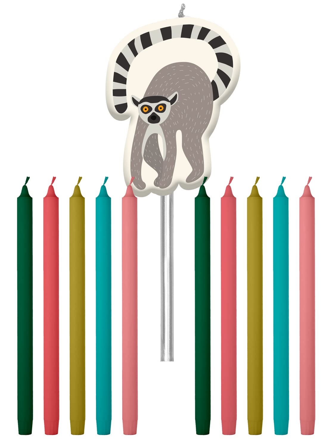 Folat 68382 Zoo Party Candles 10 cm Pack of 11 Multi-Coloured